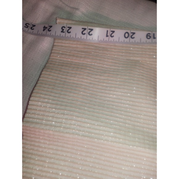 Susan Graver Style Small‎ Beige Striped Metallic High Waisted Pants/ Capris - Picture 7 of 7